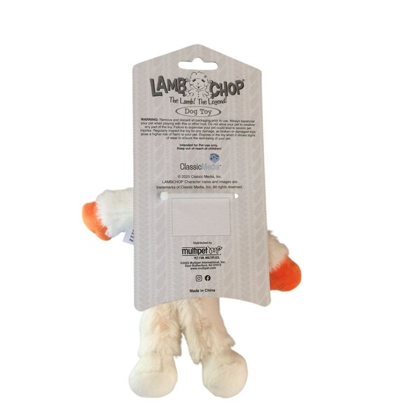 Lamb Chop Halloween Witch Orange Hat Floppy 7" Dog Toy Squeak - Picture 2 of 3